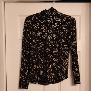 Black and Gold Snake Patterned Women's Top